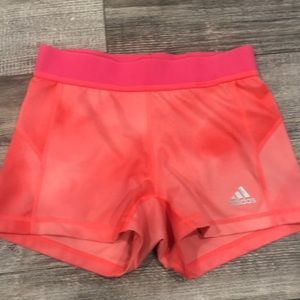 Pink adidas spandex shorts